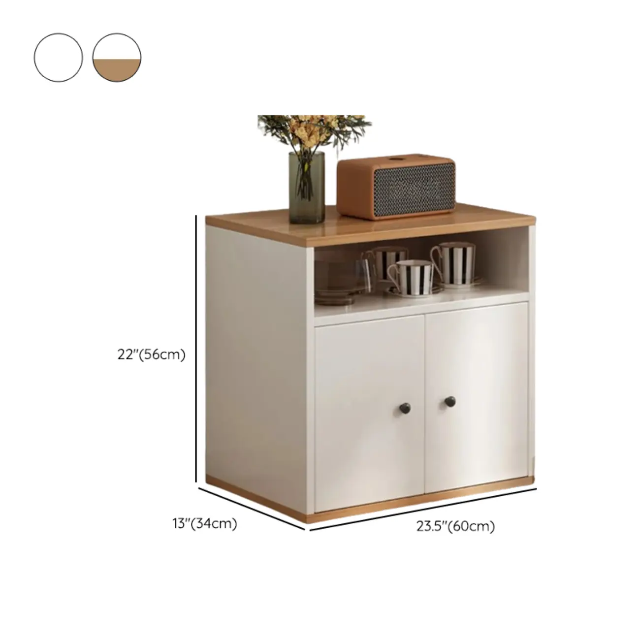Modern White Wooden Storage Cabinet with Exterior Shelves  Image - 25 | homeyfad