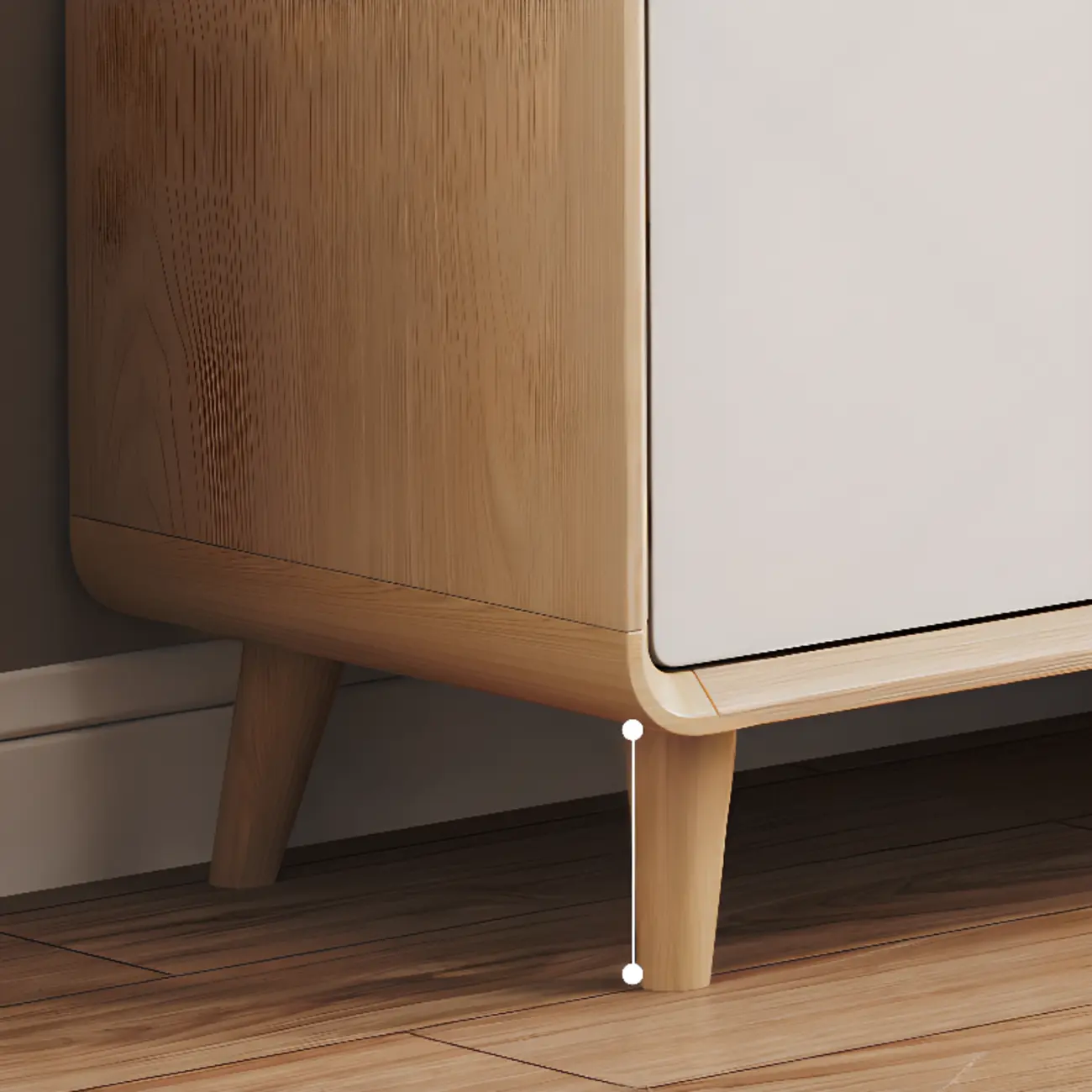 Modern Natural Finish Cabinet with Exterior Shelf  & Drawers Image - 12 | homeyfad