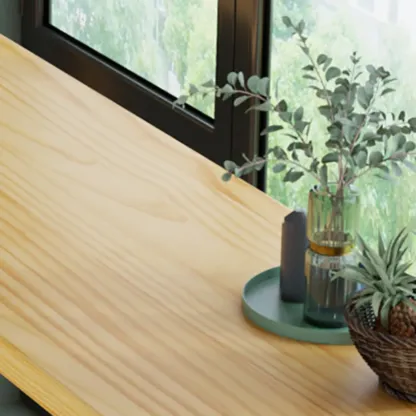 Natural Pine Wood Pub Bar Table with Footrest for 3 People Image - 8