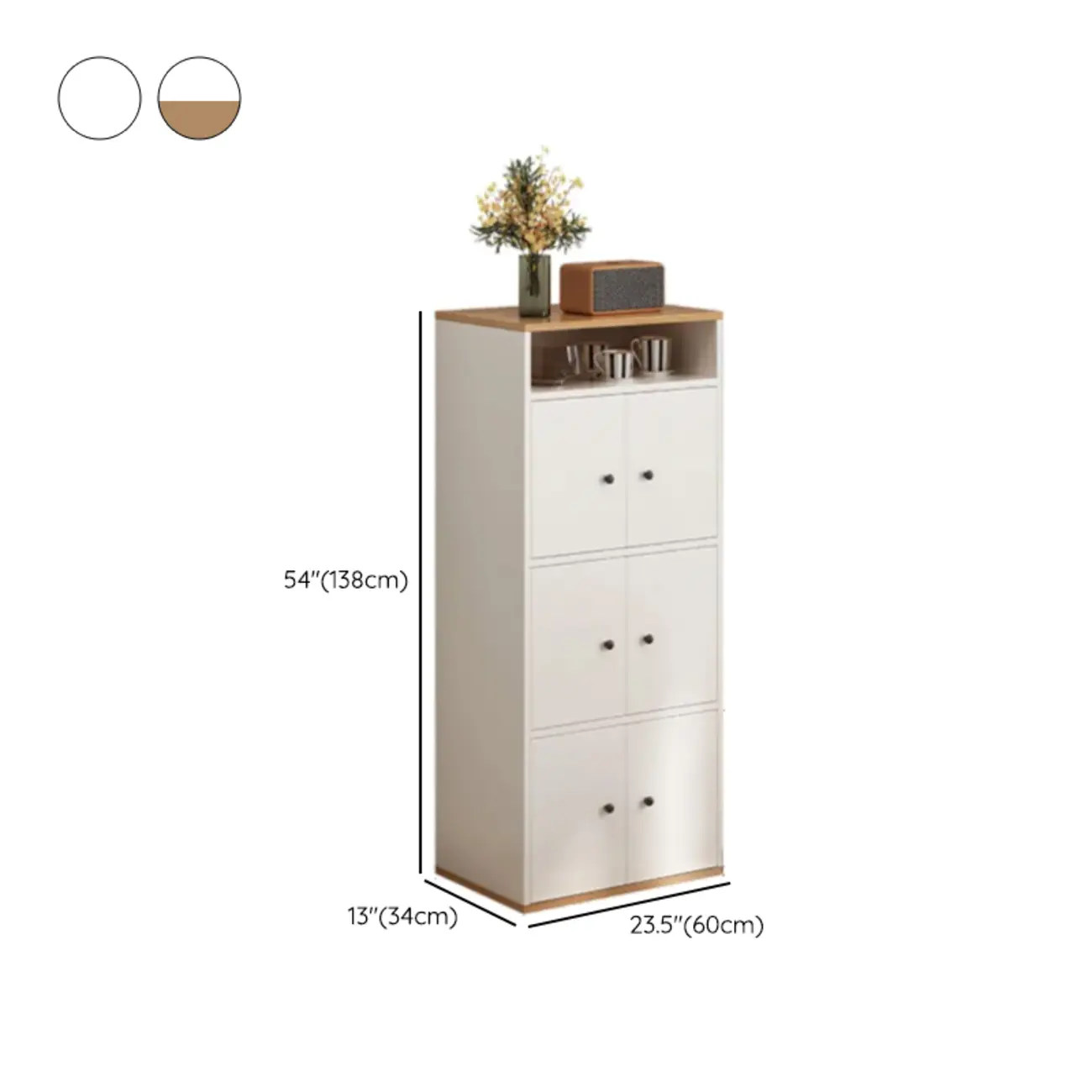 Modern White Wooden Storage Cabinet with Exterior Shelves  Image - 27 | homeyfad