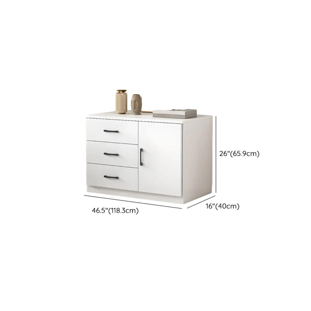 Modern White Rectangular Storage Cabinet with Multiple Sizes Image - 29