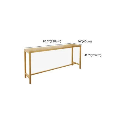 Natural Pine Wood Pub Bar Table with Footrest for 3 People Image - 16