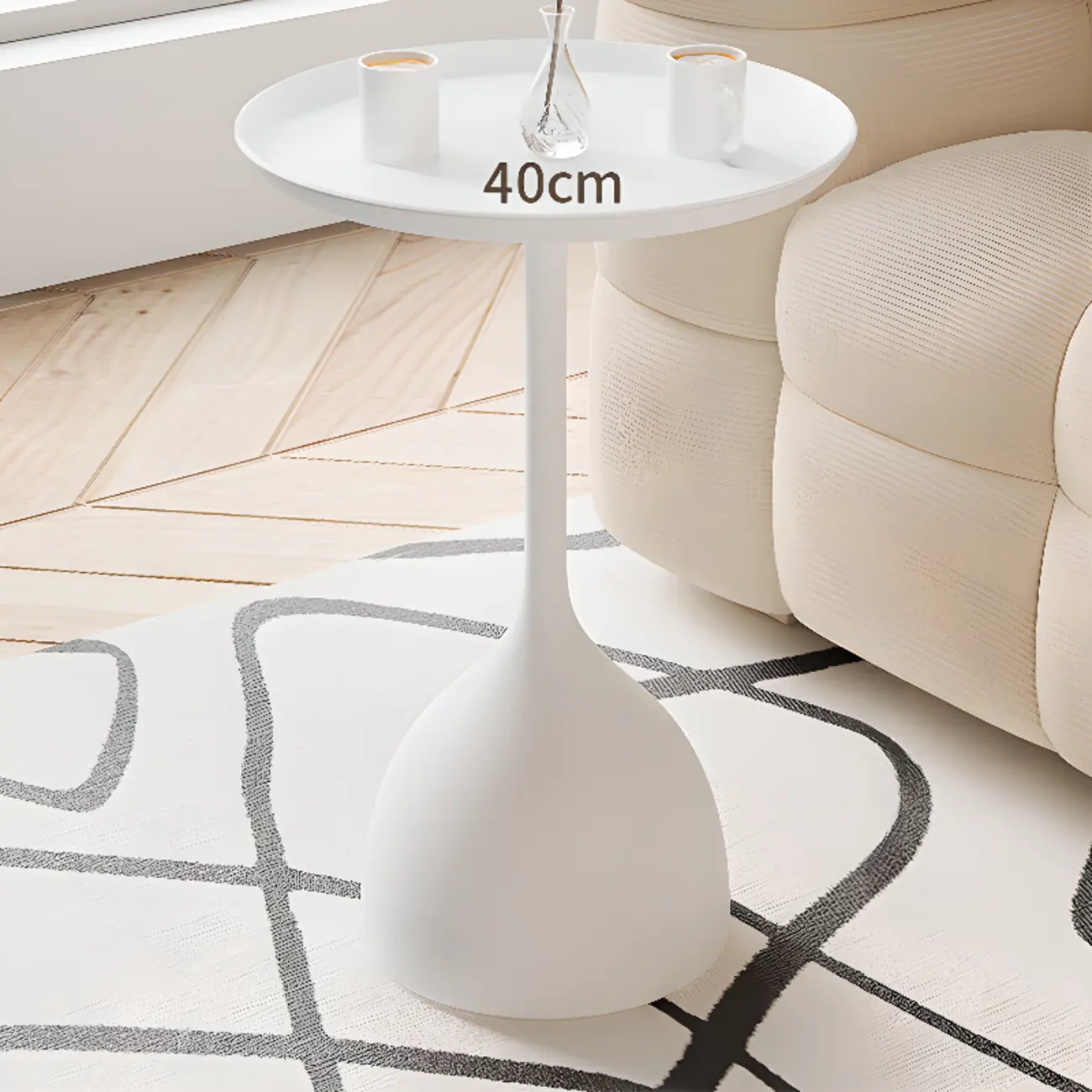 Metal Tray Top Black Side Table with Storage for Living Room Image - 9 | homeyfad