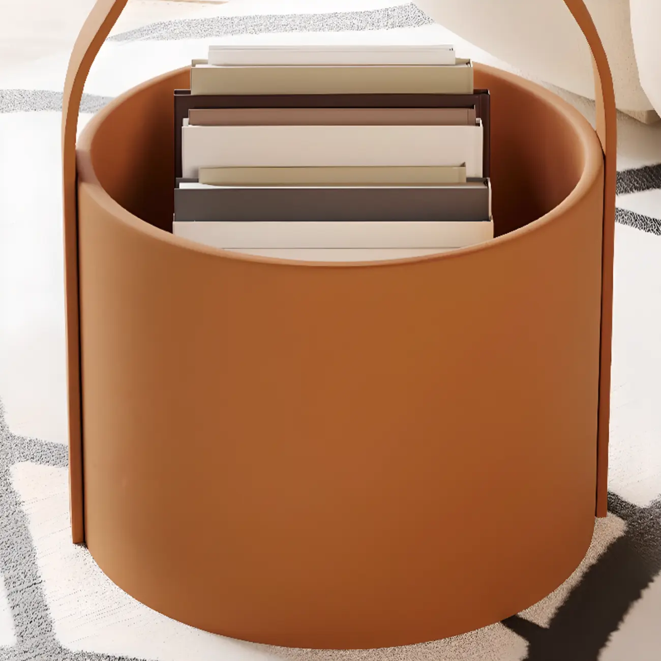 Metal Tray Top Black Side Table with Storage for Living Room Image - 11 | homeyfad