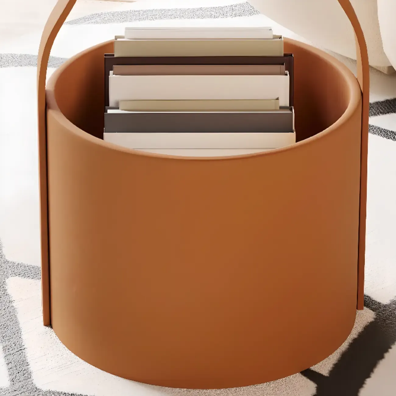 Metal Tray Top Black Side Table with Storage for Living Room Image - 11