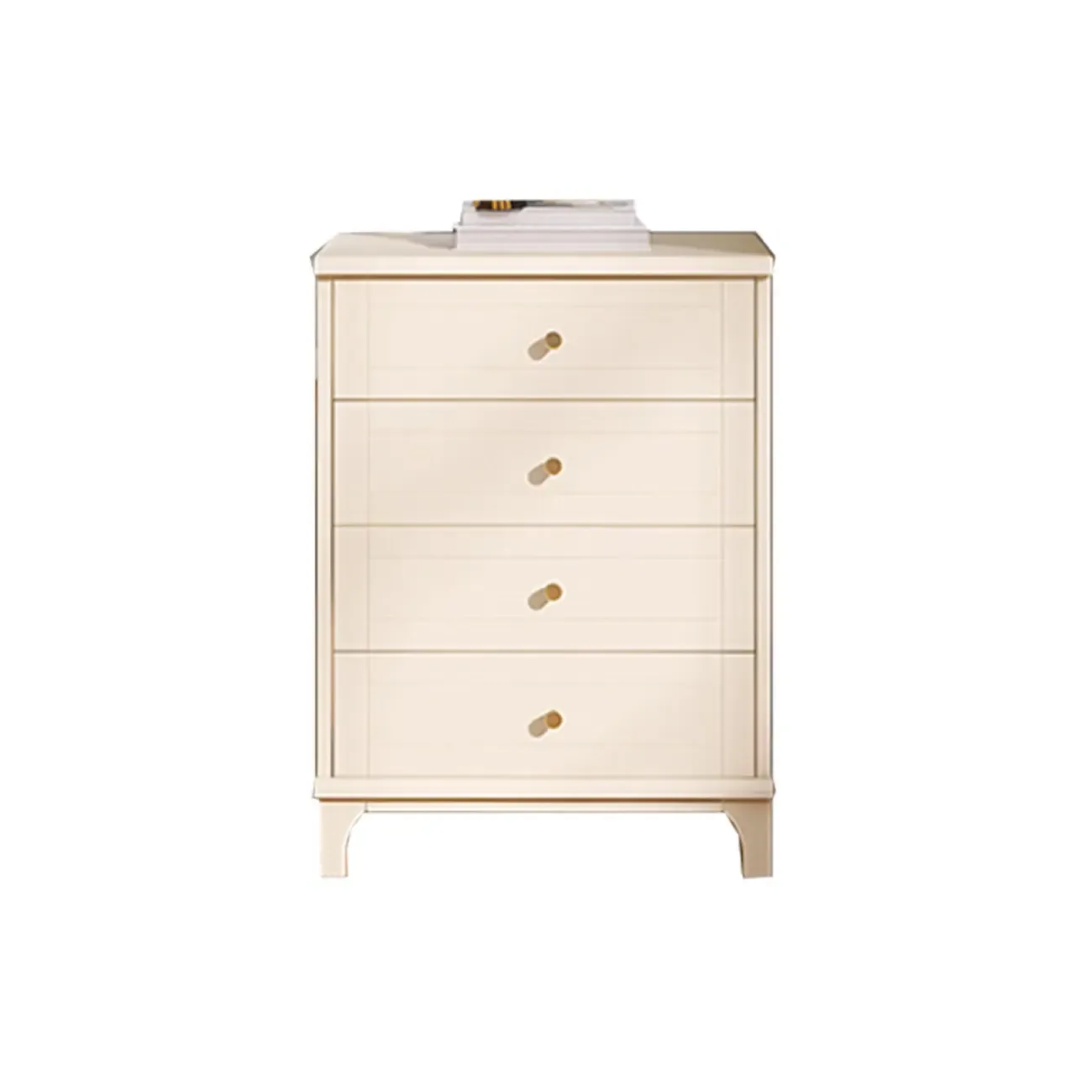 Modern Off-White Wooden Dressers with 5-Drawers Image - 5