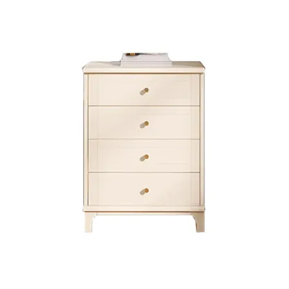 Modern Off-White Wooden Dressers with 5-Drawers Image - 5