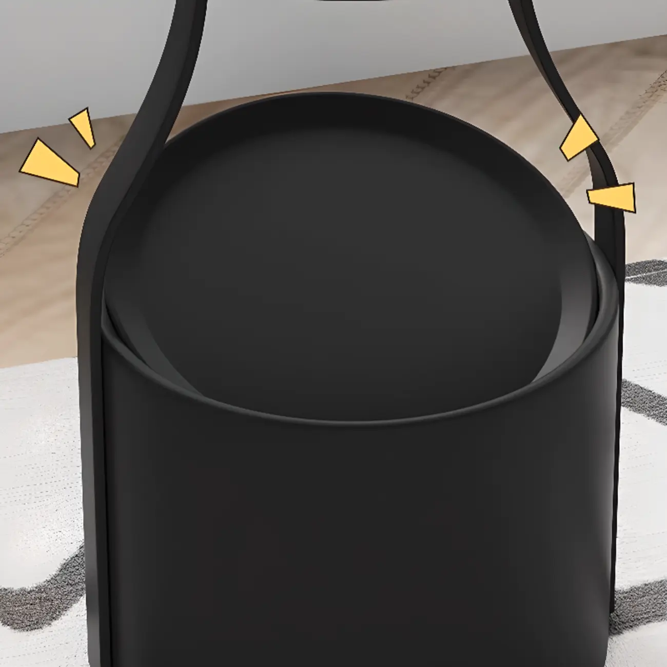 Metal Tray Top Black Side Table with Storage for Living Room Image - 12 | homeyfad