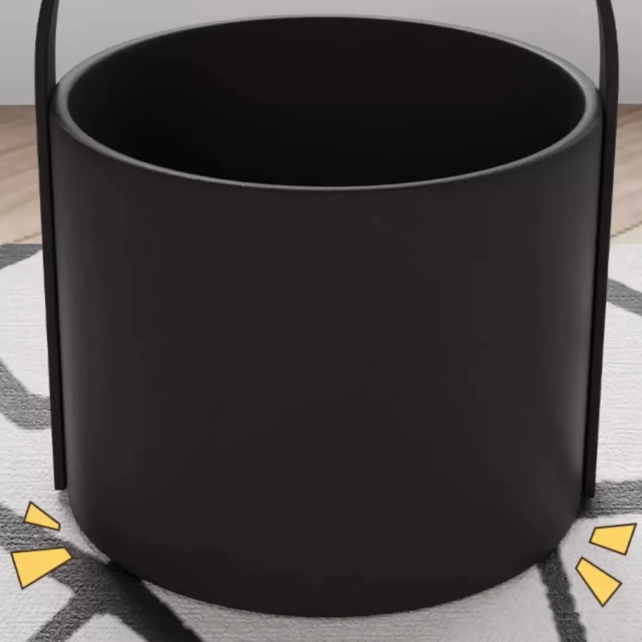 Metal Tray Top Black Side Table with Storage for Living Room Image - 13