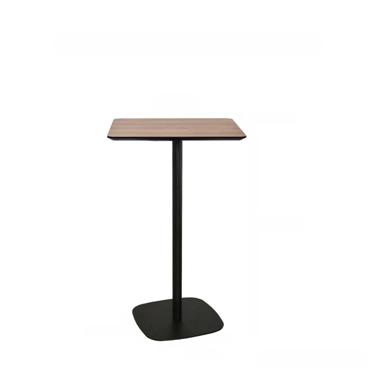 Elegant Wooden Pub Bar Table with Black Metal Base for Cafe Image - 3 | homeyfad