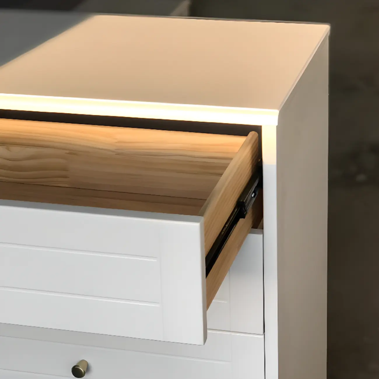 Modern Off-White Wooden Dressers with 5-Drawers Image - 7 | homeyfad