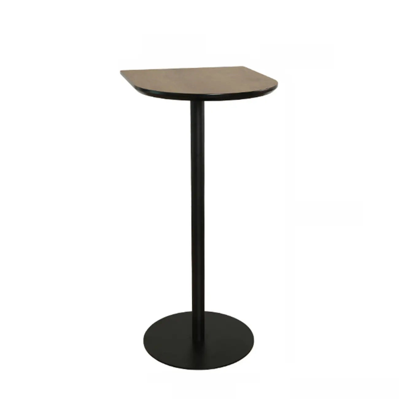 Elegant Wooden Pub Bar Table with Black Metal Base for Cafe Image - 5 | homeyfad