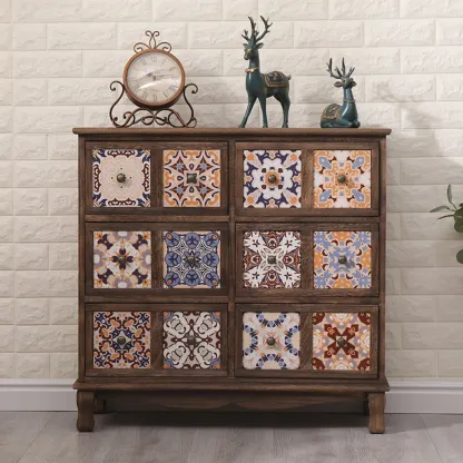 Mid-Century Vintage Cabinet with Drawers-Unique Pattern  Image - 1