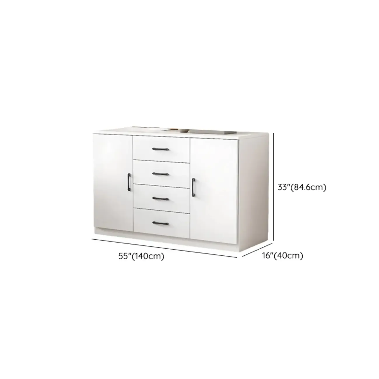 Modern White Rectangular Storage Cabinet with Multiple Sizes Image - 42