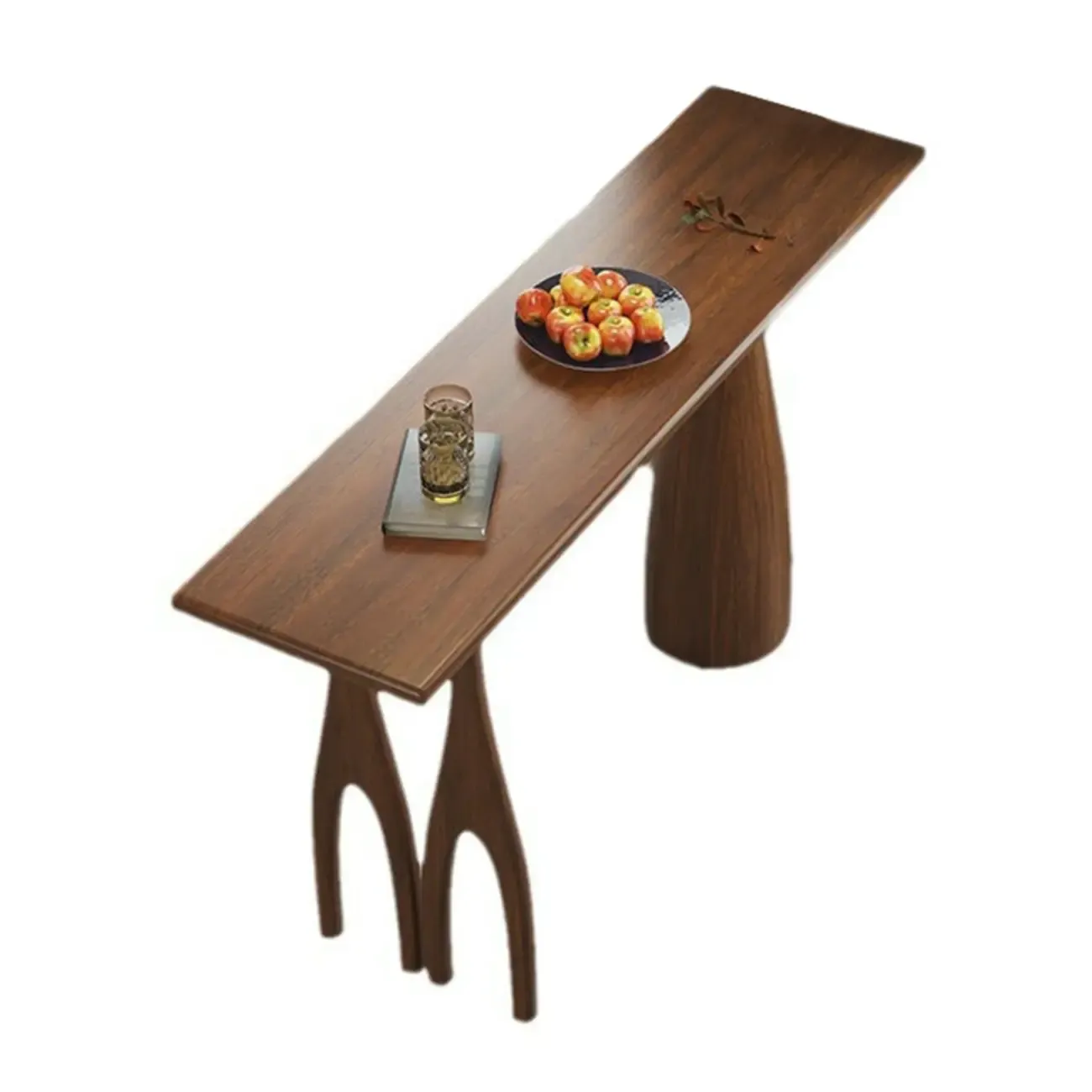 Brown Rectangle Natural Wooden Bar Table for Dining Room Image - 5