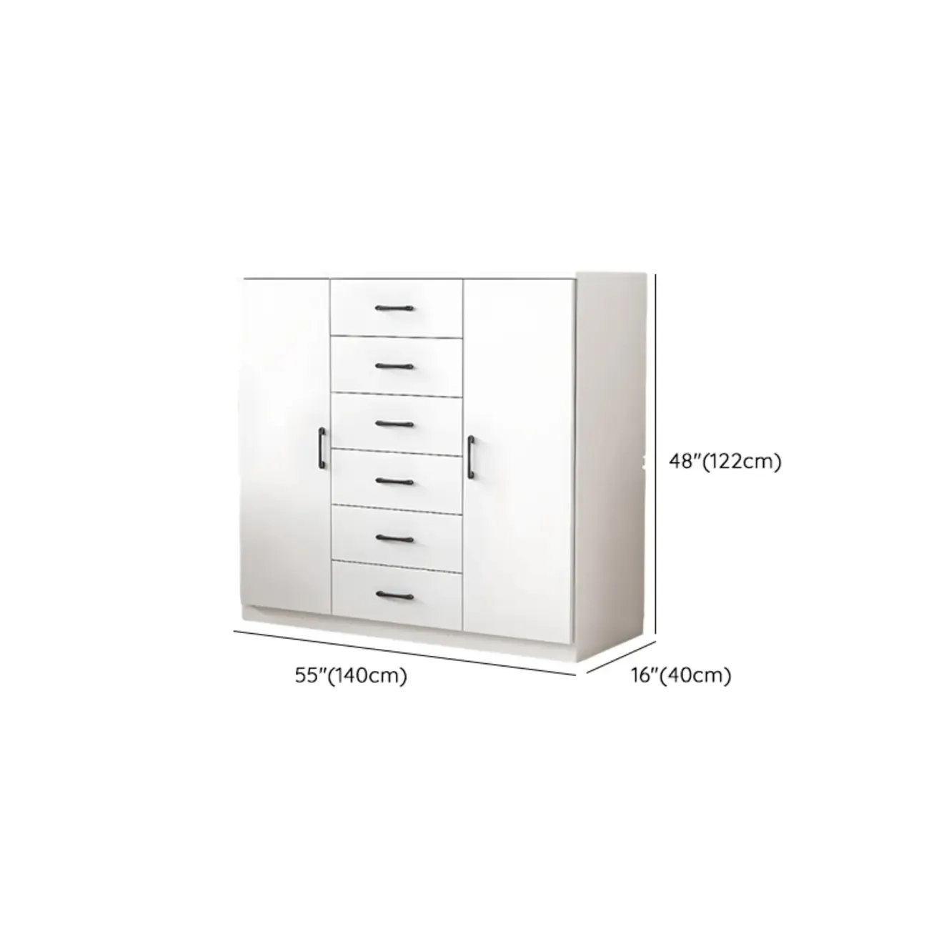 Modern White Rectangular Storage Cabinet with Multiple Sizes Image - 43