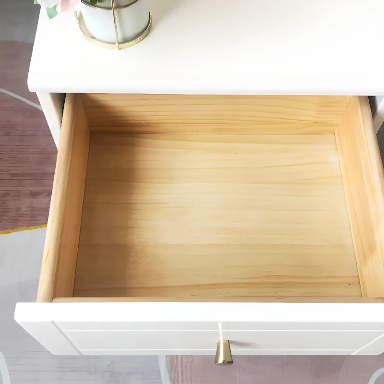 Modern Off-White Wooden Dressers with 5-Drawers Image - 11