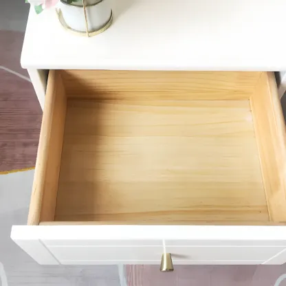 Modern Off-White Wooden Dressers with 5-Drawers Image - 11