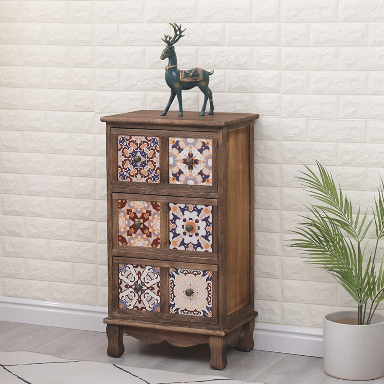 Mid-Century Vintage Cabinet with Drawers-Unique Pattern  Image - 2 | homeyfad