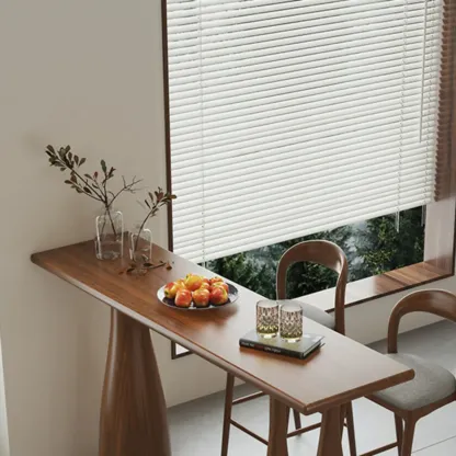 Brown Rectangle Natural Wooden Bar Table for Dining Room Image - 6