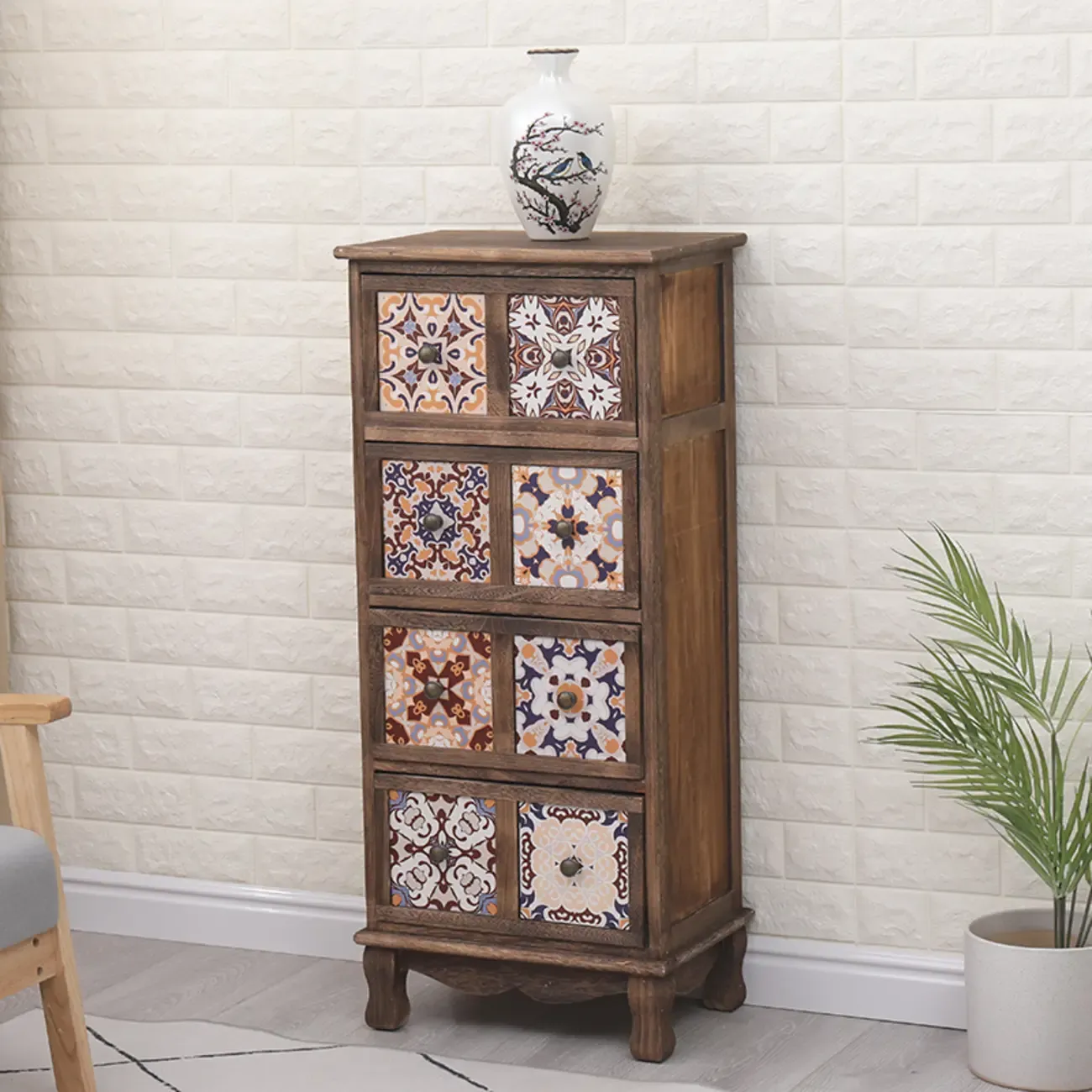 Mid-Century Vintage Cabinet with Drawers-Unique Pattern  Image - 3