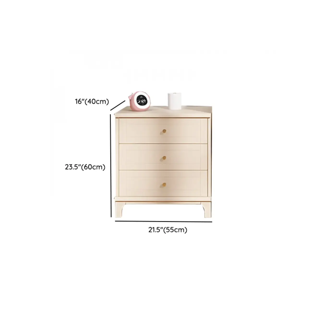 Modern Off-White Wooden Dressers with 5-Drawers #size