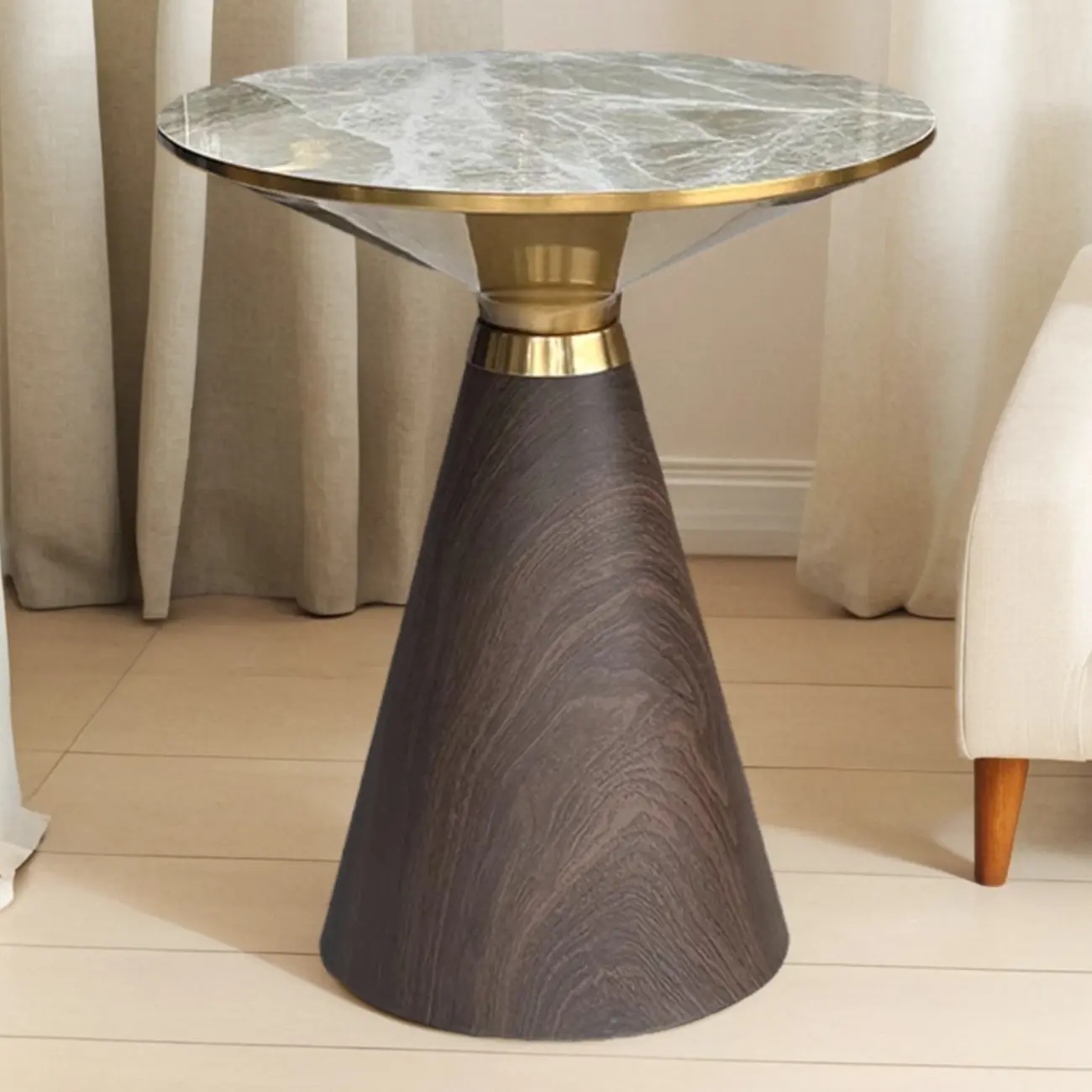 Glam Chairside Metal Round End Table for Living Room Image - 1 | homeyfad