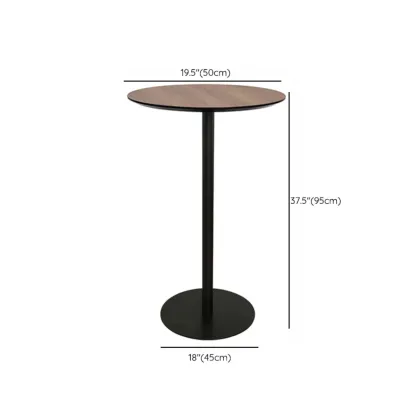 Elegant Wooden Pub Bar Table with Black Metal Base for Cafe #size