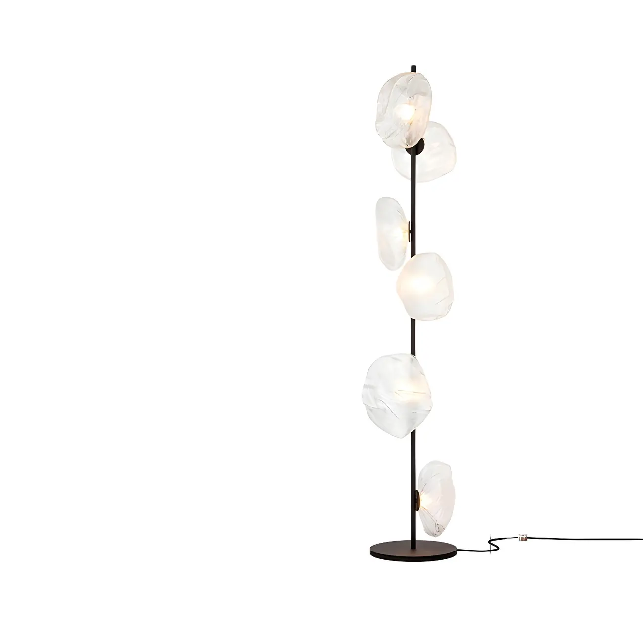 6-Light Modern Art Tree Floor Lamp with Clear Glass Shade Image - 2 | homeyfad