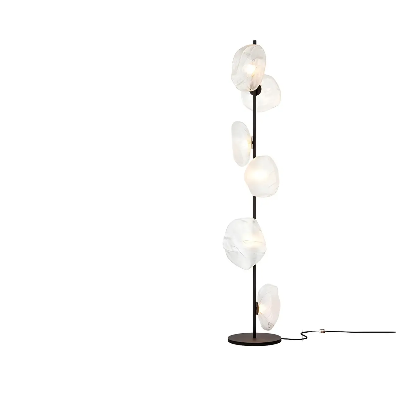 6-Light Modern Art Tree Floor Lamp with Clear Glass Shade Image - 2