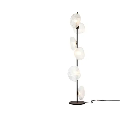 6-Light Modern Art Tree Floor Lamp with Clear Glass Shade Image - 2
