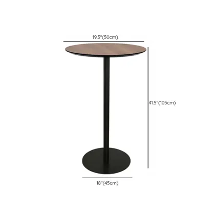 Elegant Wooden Pub Bar Table with Black Metal Base for Cafe Image - 13