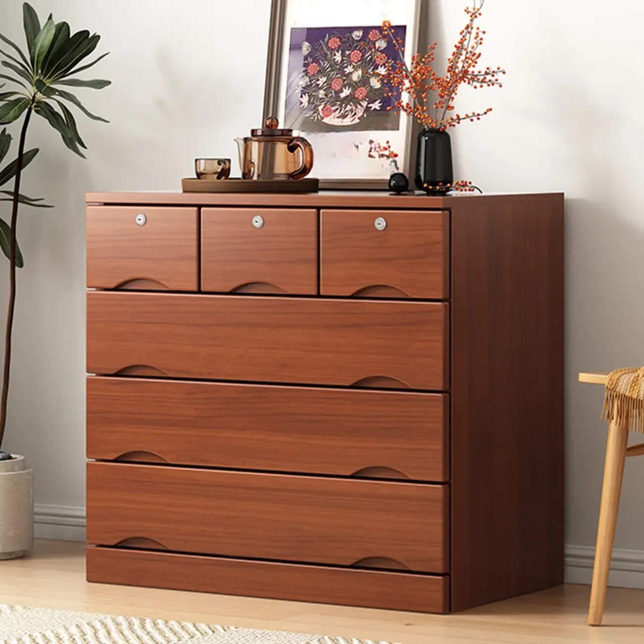 Modern Solid Wood Dressers with 7-Drawers for Living Room Image - 31