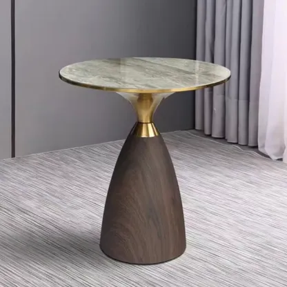 Glam Chairside Metal Round End Table for Living Room Image - 3
