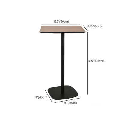 Elegant Wooden Pub Bar Table with Black Metal Base for Cafe Image - 14