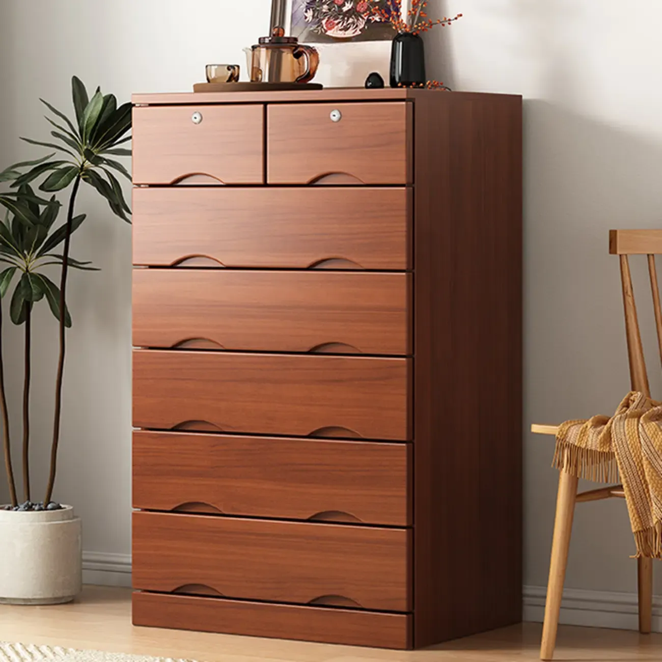 Modern Solid Wood Dressers with 7-Drawers for Living Room Image - 32