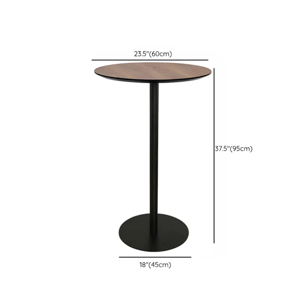 Elegant Wooden Pub Bar Table with Black Metal Base for Cafe Image - 15 | homeyfad