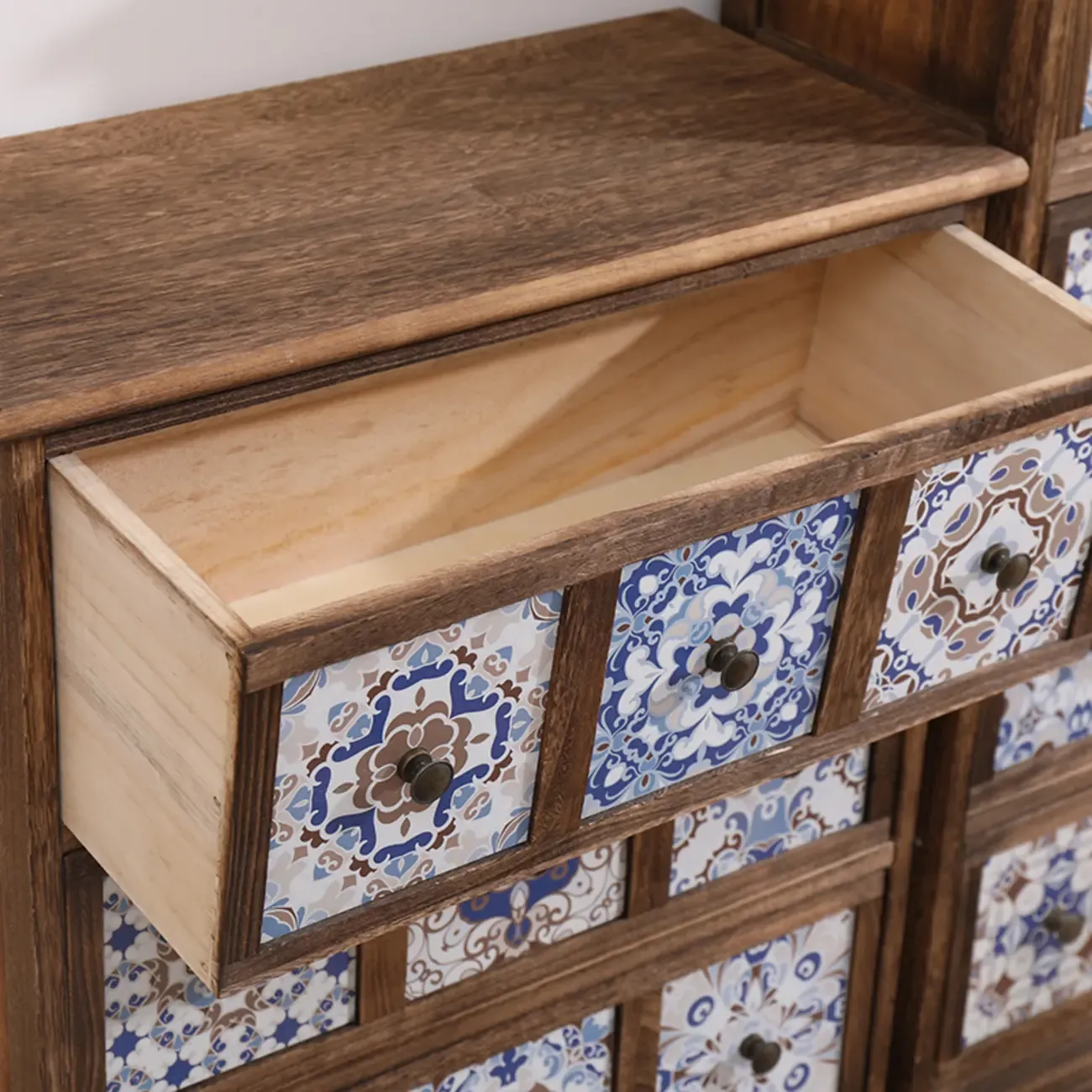 Mid-Century Vintage Cabinet with Drawers-Unique Pattern Image - 8