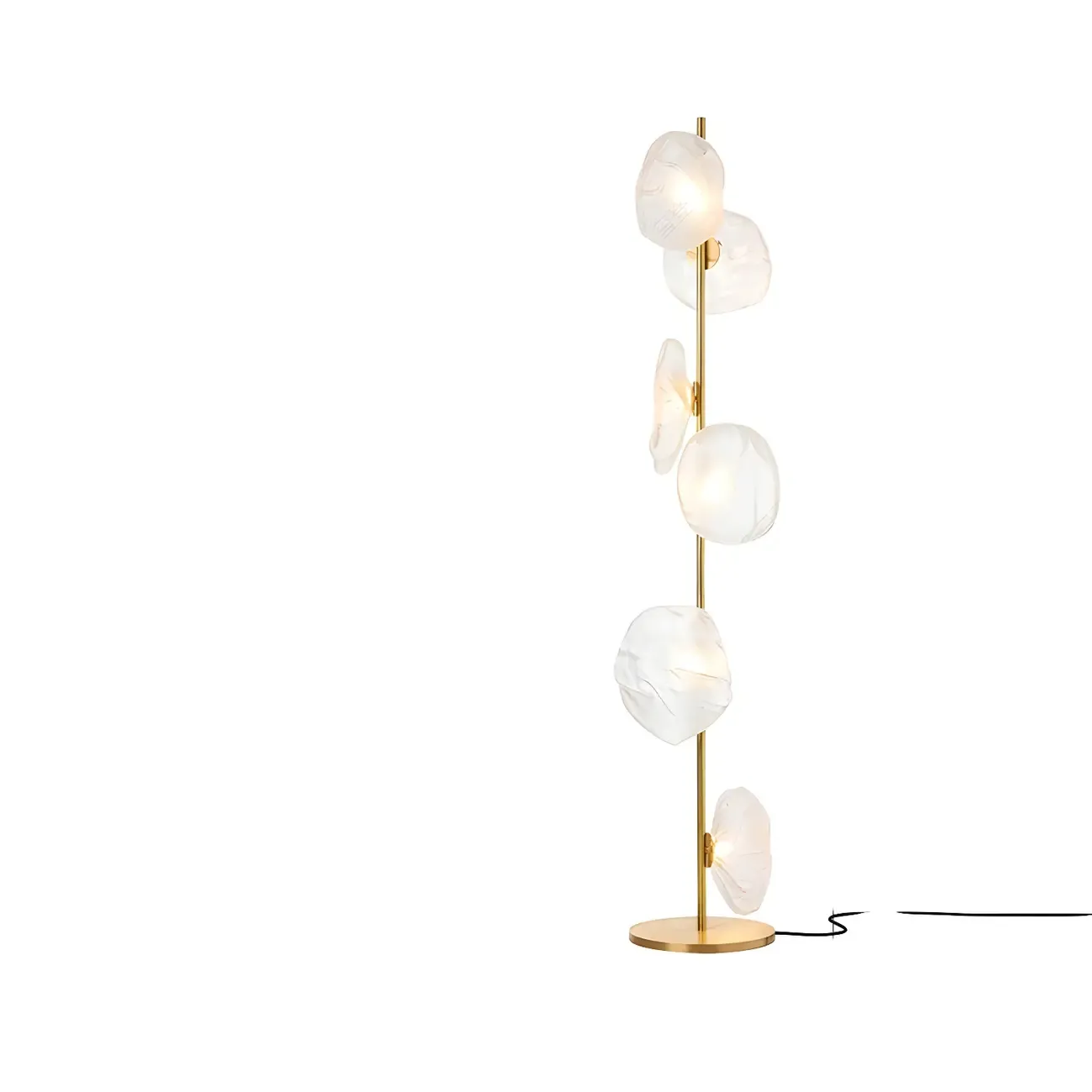 6-Light Modern Art Tree Floor Lamp with Clear Glass Shade Image - 5
