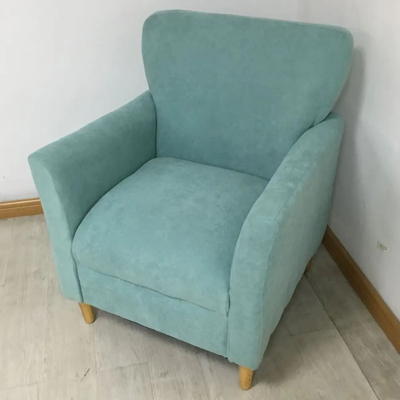 Modern Brown Linen Armchair for Living Room Image - 14