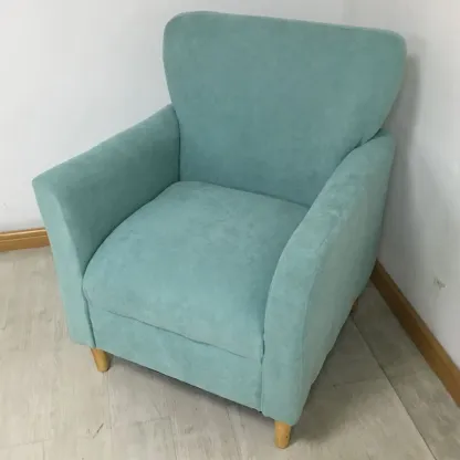 Modern Brown Linen Armchair for Living Room Image - 14