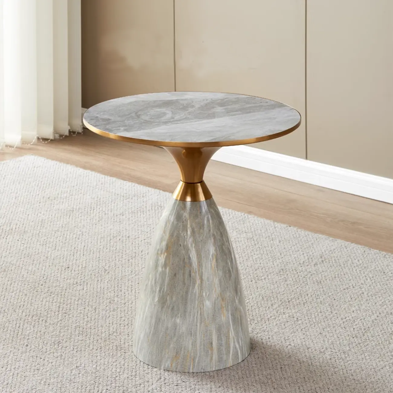 Glam Chairside Metal Round End Table for Living Room Image - 5 | homeyfad