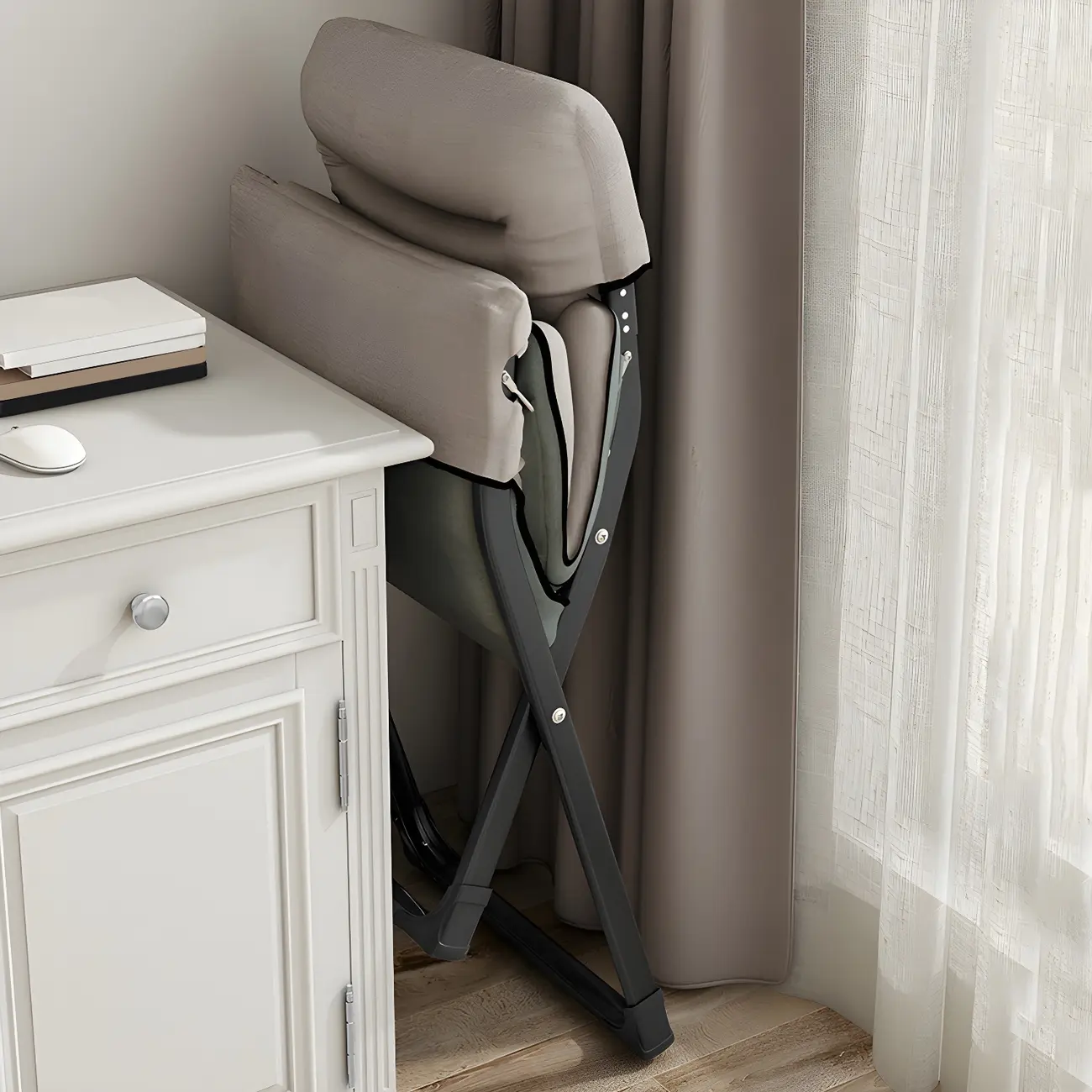 Houndstooth Modern Fabric Rocker Recliner Chair with Storage Image - 3 | homeyfad