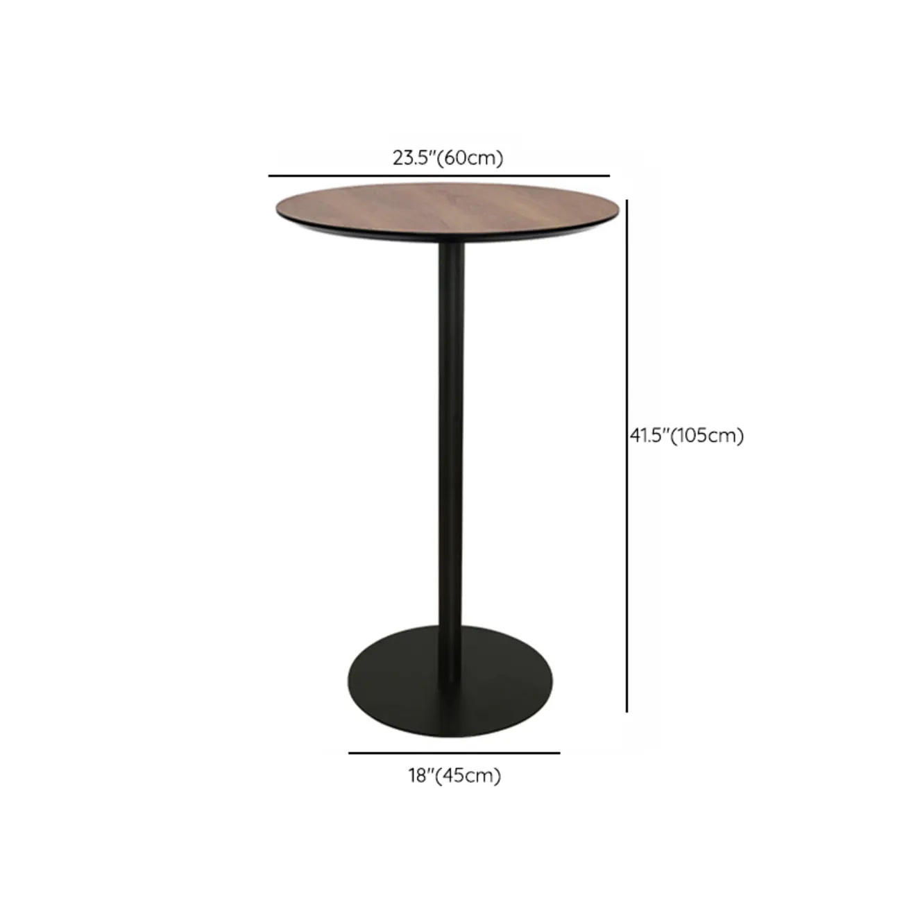 Elegant Wooden Pub Bar Table with Black Metal Base for Cafe Image - 17 | homeyfad