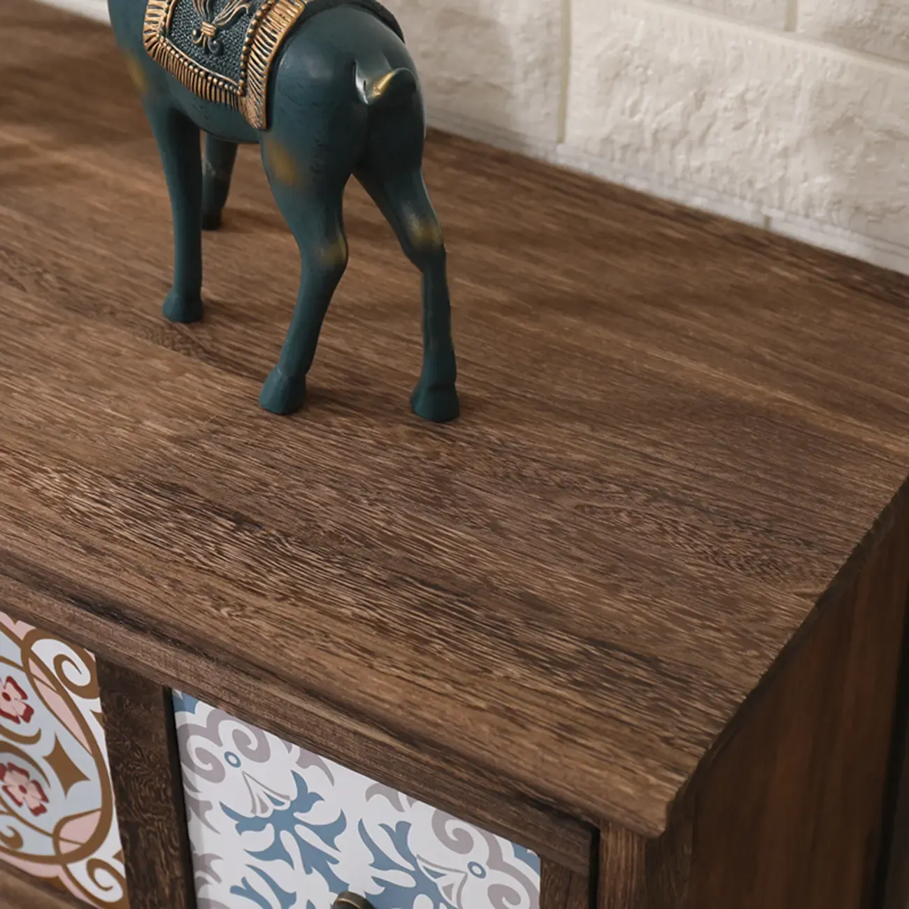 Mid-Century Vintage Cabinet with Drawers-Unique Pattern Image - 9