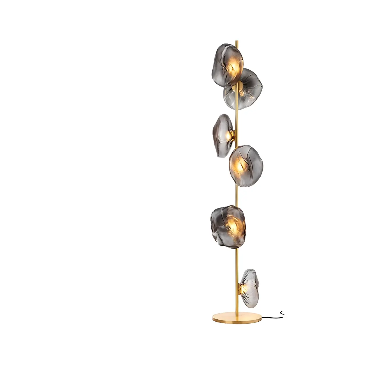 6-Light Modern Art Tree Floor Lamp with Clear Glass Shade Image - 7 | homeyfad