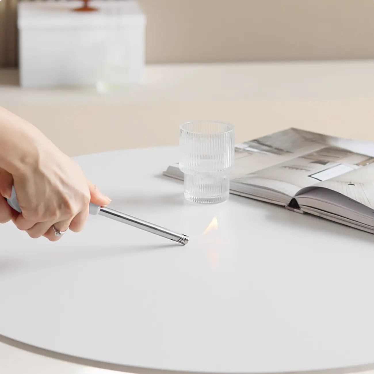 Nordic Small Round Bar Table with Stump Base Image - 10 | homeyfad