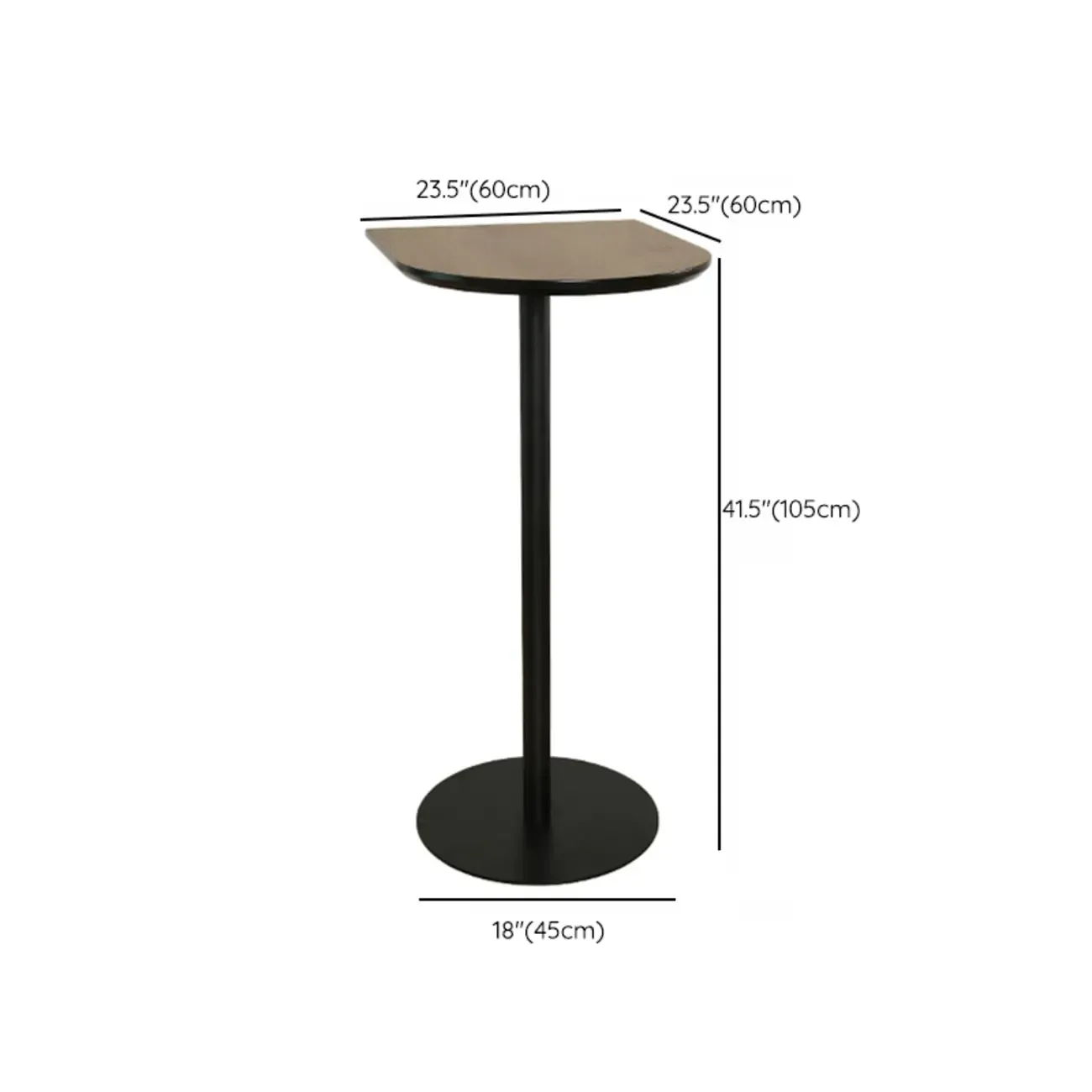 Elegant Wooden Pub Bar Table with Black Metal Base for Cafe Image - 19