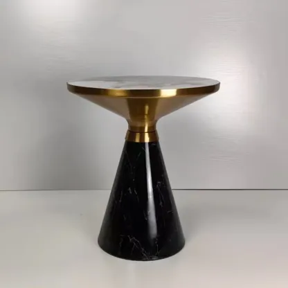 Glam Chairside Metal Round End Table for Living Room Image - 7