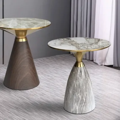 Glam Chairside Metal Round End Table for Living Room Image - 8